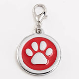 Laser Engraved Quality Silver Alloy with GLITTER Coloured Paw Dog or Cat ID Tag, Laser Engraving. Includes a Split Ring. Pet Nam