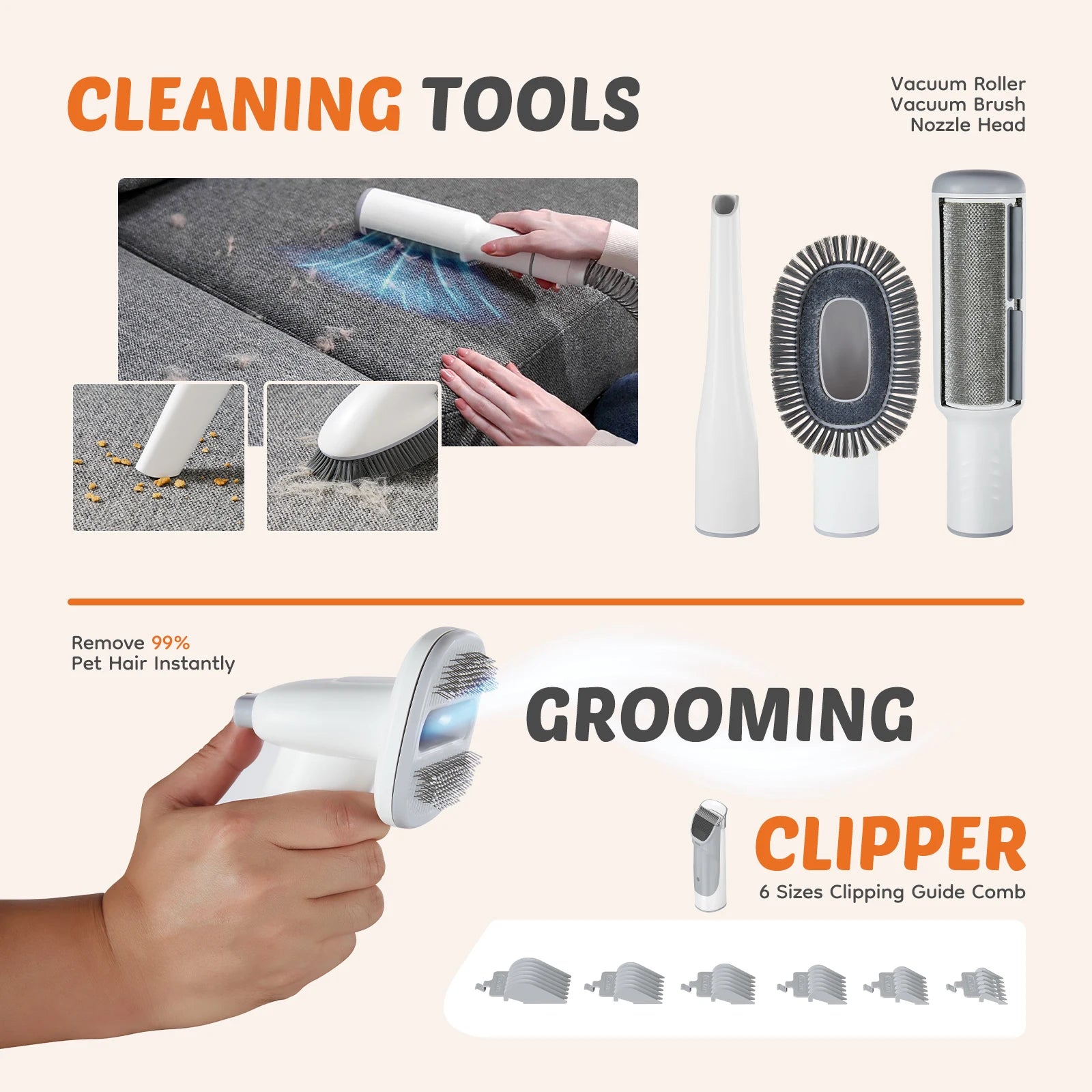 Professional Pet Grooming Vacuum Kit