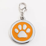 Laser Engraved Quality Silver Alloy with GLITTER Coloured Paw Dog or Cat ID Tag, Laser Engraving. Includes a Split Ring. Pet Nam