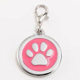 Laser Engraved Quality Silver Alloy with GLITTER Coloured Paw Dog or Cat ID Tag, Laser Engraving. Includes a Split Ring. Pet Nam