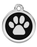 Laser Engraved Quality Silver Alloy with GLITTER Coloured Paw Dog or Cat ID Tag, Laser Engraving. Includes a Split Ring. Pet Nam